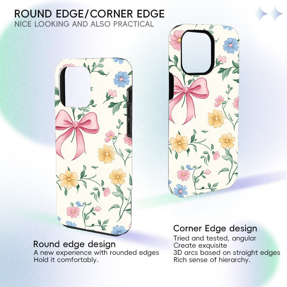 Flowers and Pink Coquette Bows Phone Case for iPhone and Samsung Flowers and Pink Coquette Bows Phone Case for iPhone and Samsung