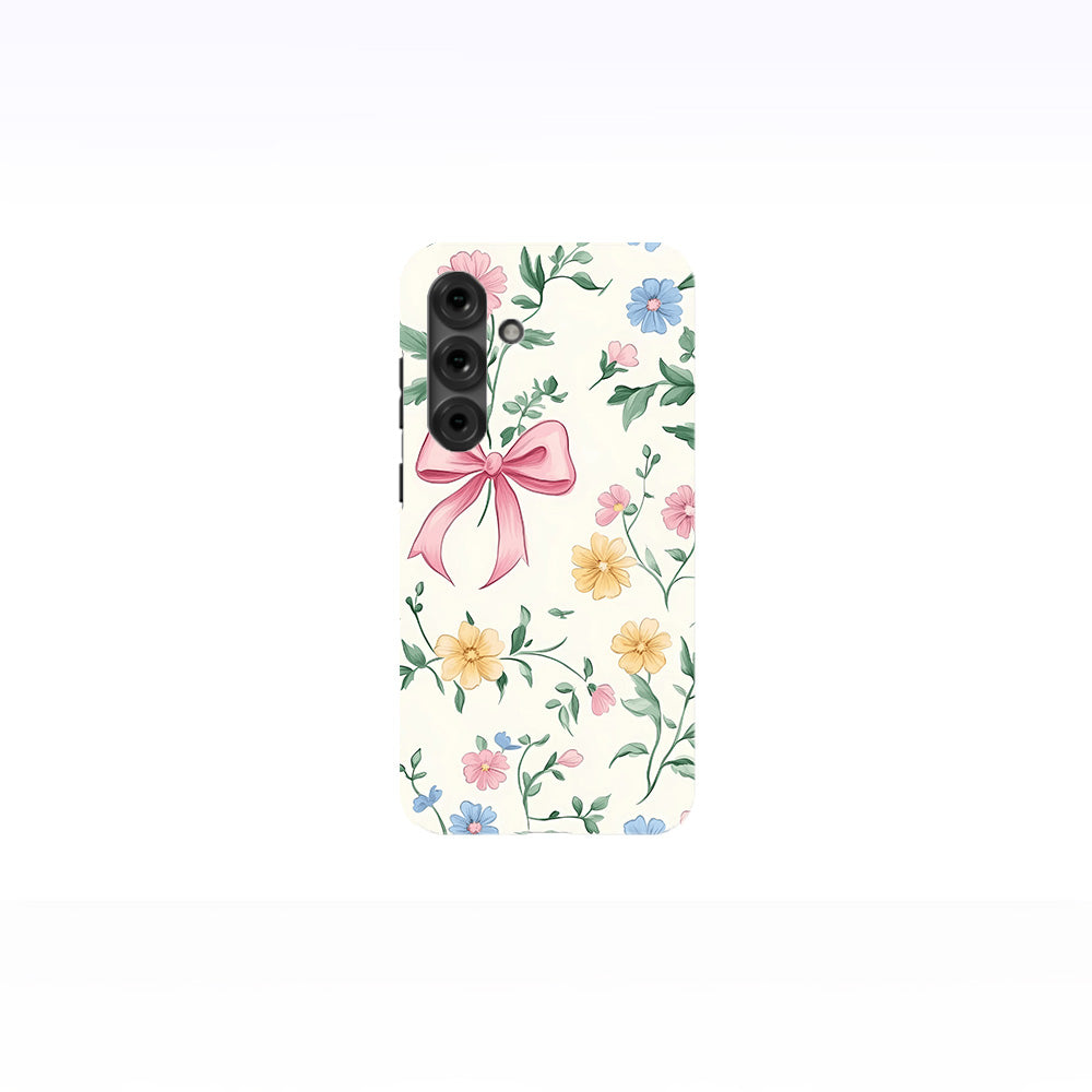 Flowers and Pink Coquette Bows Phone Case