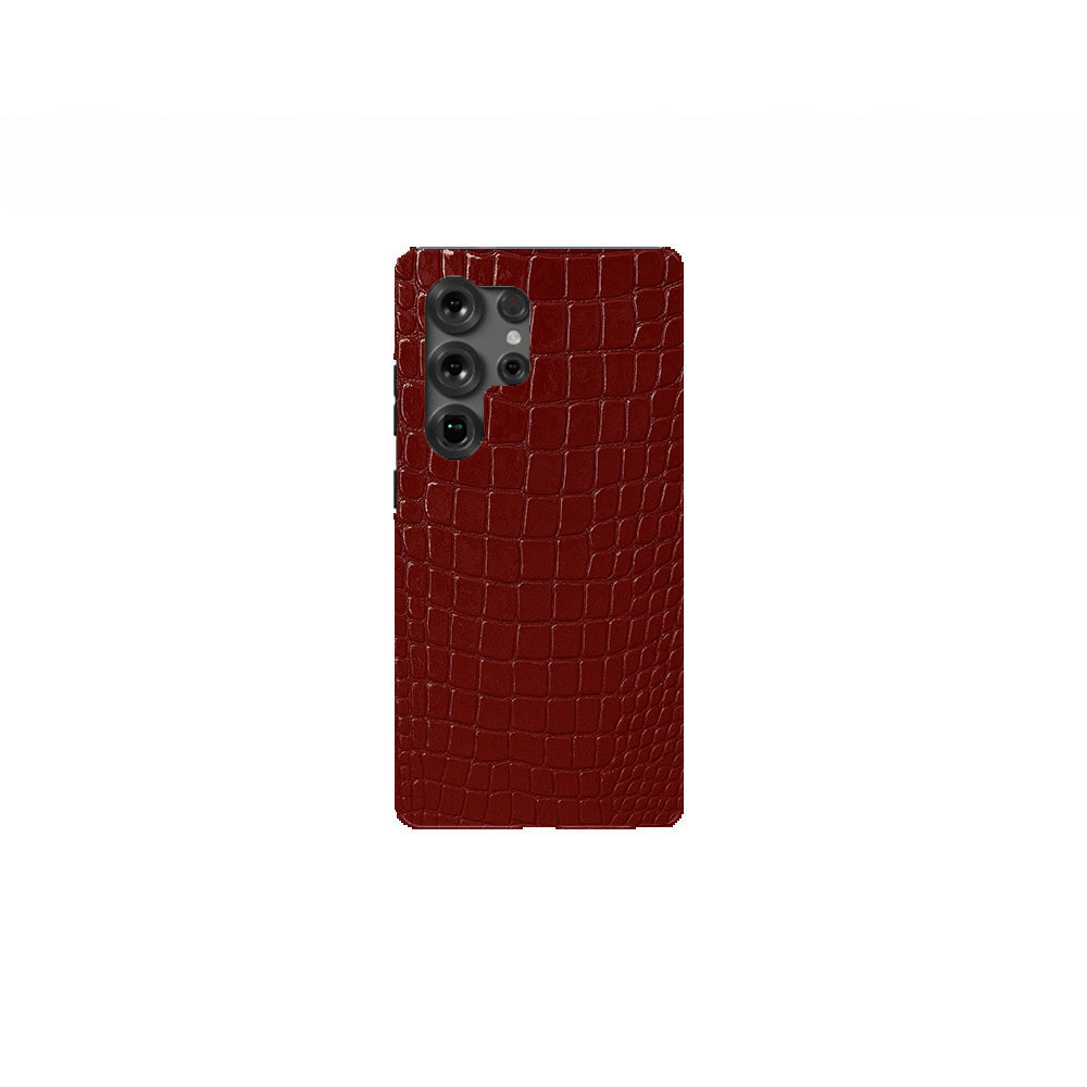 Crocodile Skin Texture - Burgundy Phone Case