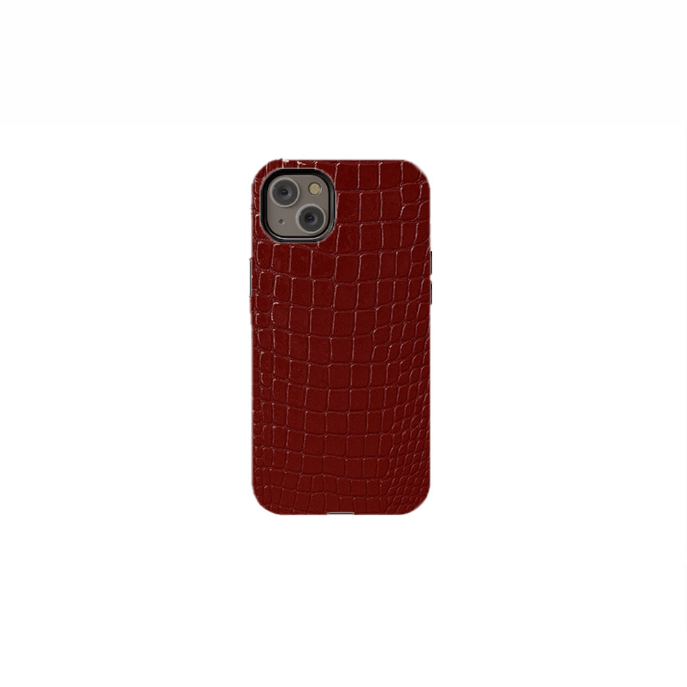 Crocodile Skin Texture - Burgundy Phone Case