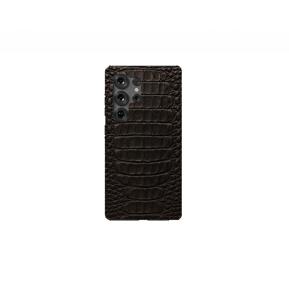 Crocodile Skin Texture - Black  Phone Case