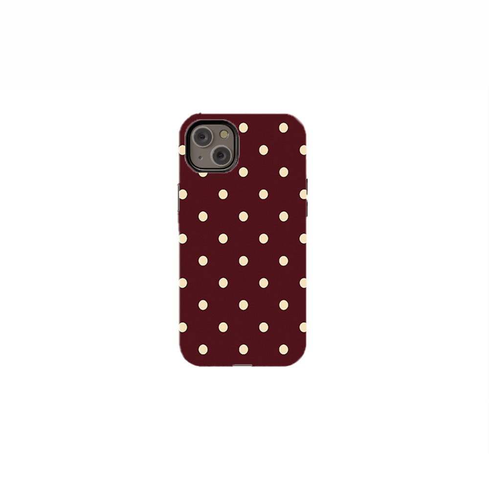 Burgundy Ivory Polka Dots Phone Case