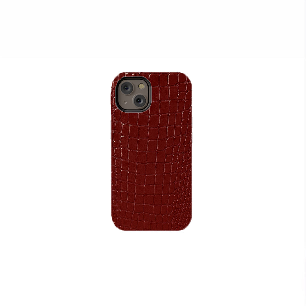 Crocodile Skin Texture - Burgundy Phone Case