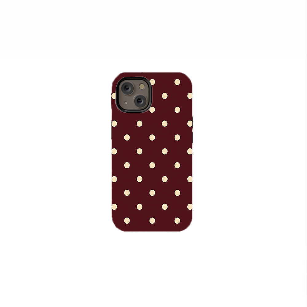 Burgundy Ivory Polka Dots Phone Case