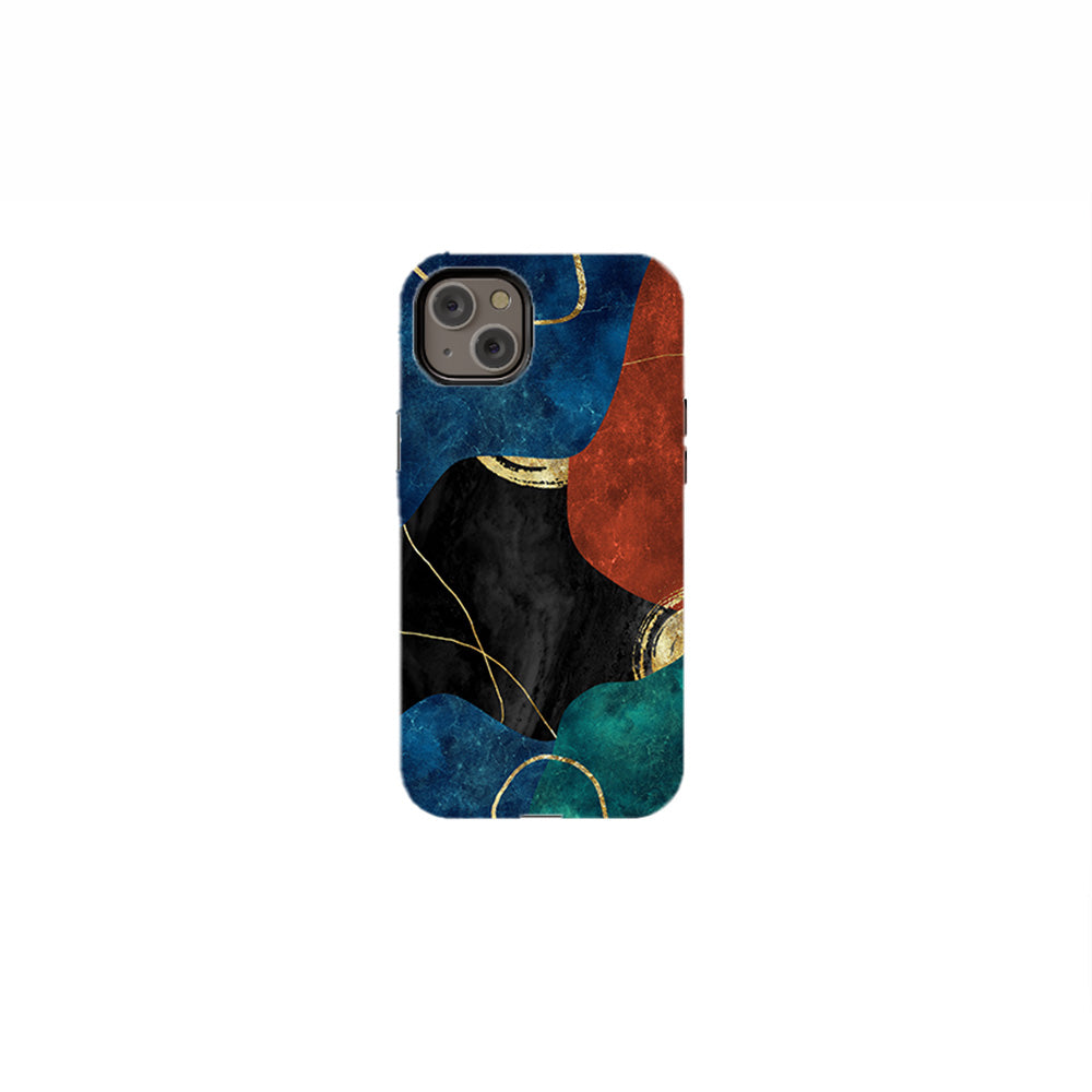 Multicolor Golden Veins Marble Phone Case