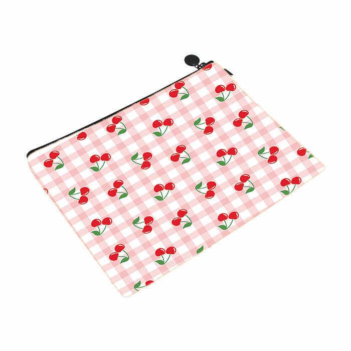 Cherries And Gingham Makeup Bag