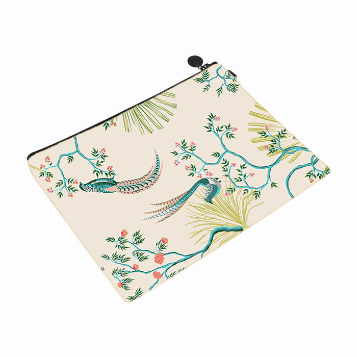 Chinoiserie Vintage Floral Makeup Bag