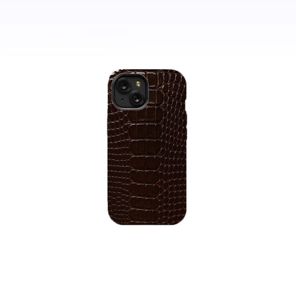 Alligator skin Printed Design-Dark Brown Phone Case