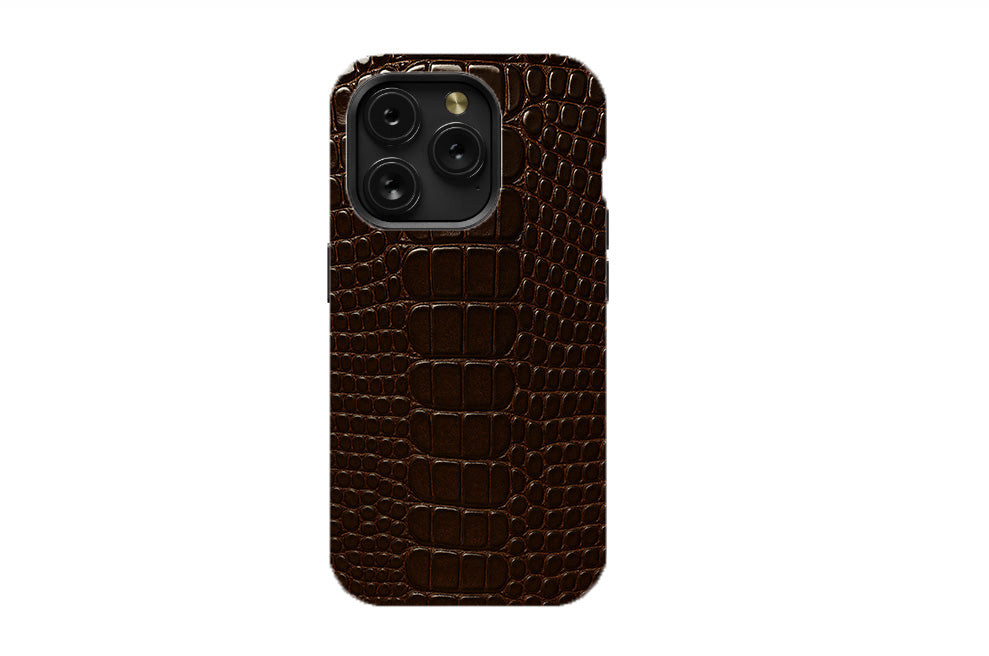 Alligator skin Texture-Dark Brown Phone Case