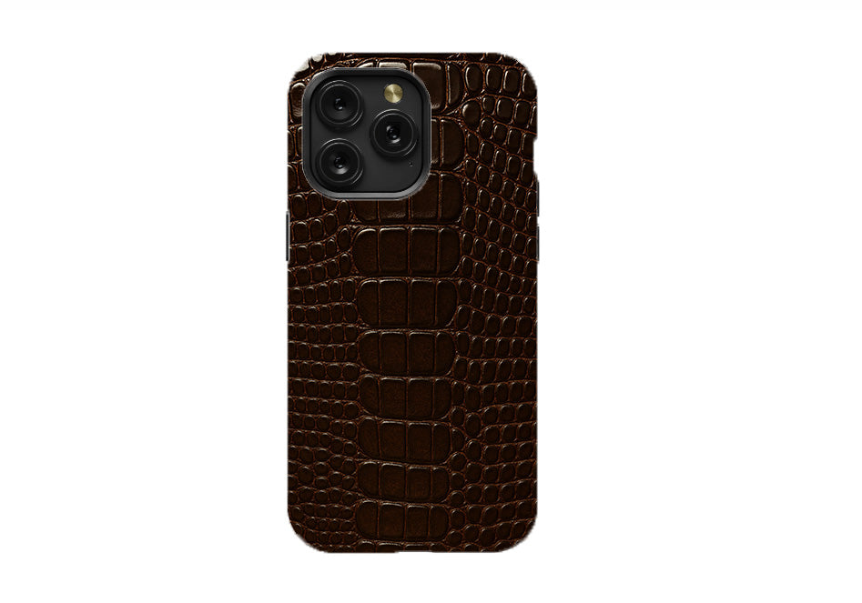 Alligator skin Texture-Dark Brown Phone Case