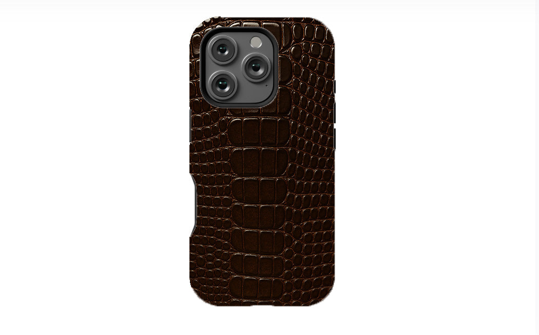 Alligator skin Printed Design-Dark Brown Phone Case