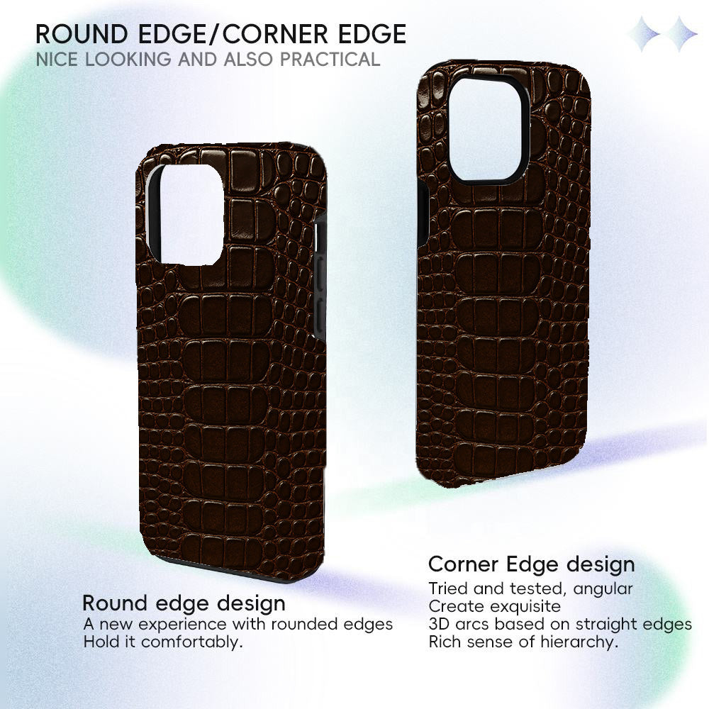 Alligator skin Printed Design-Dark Brown