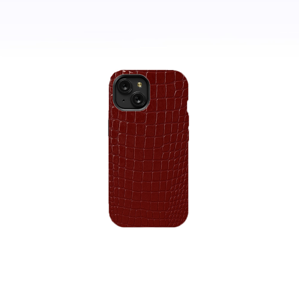 Crocodile Skin Texture - Burgundy Phone Case