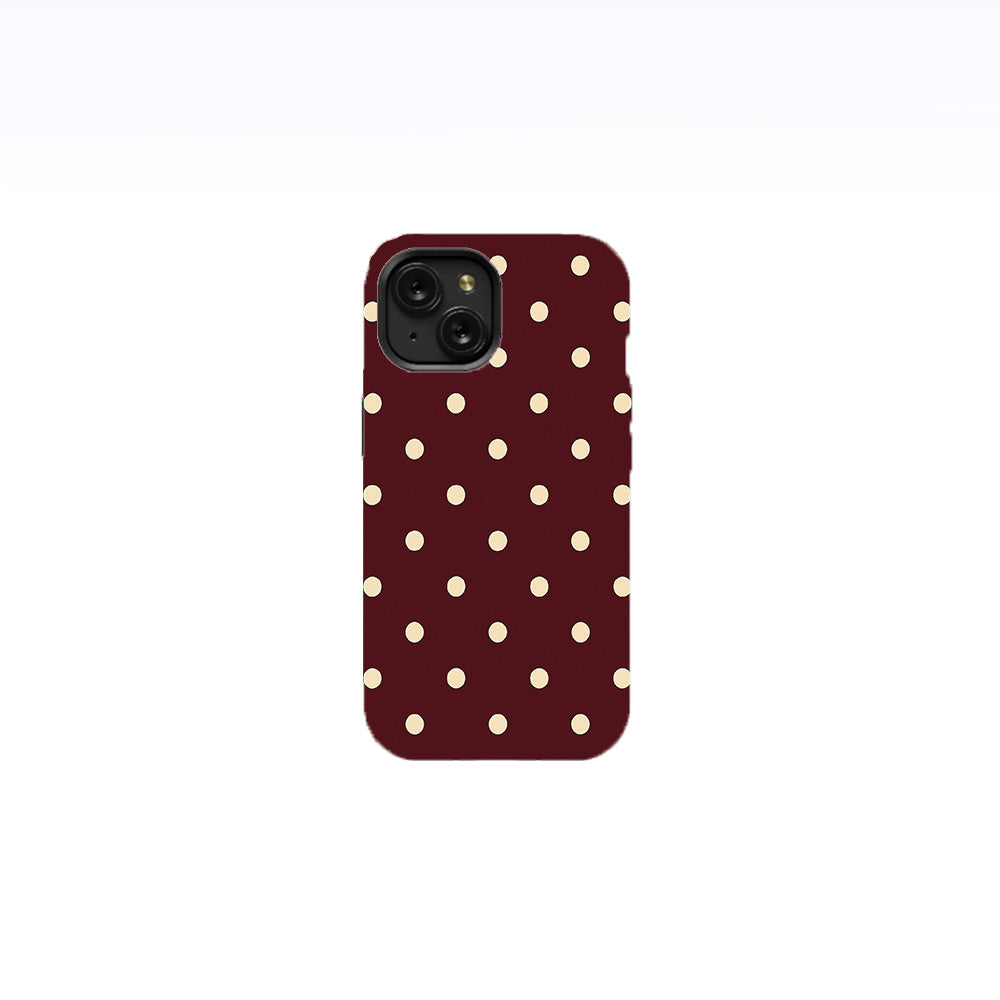 Burgundy Ivory Polka Dots Phone Case