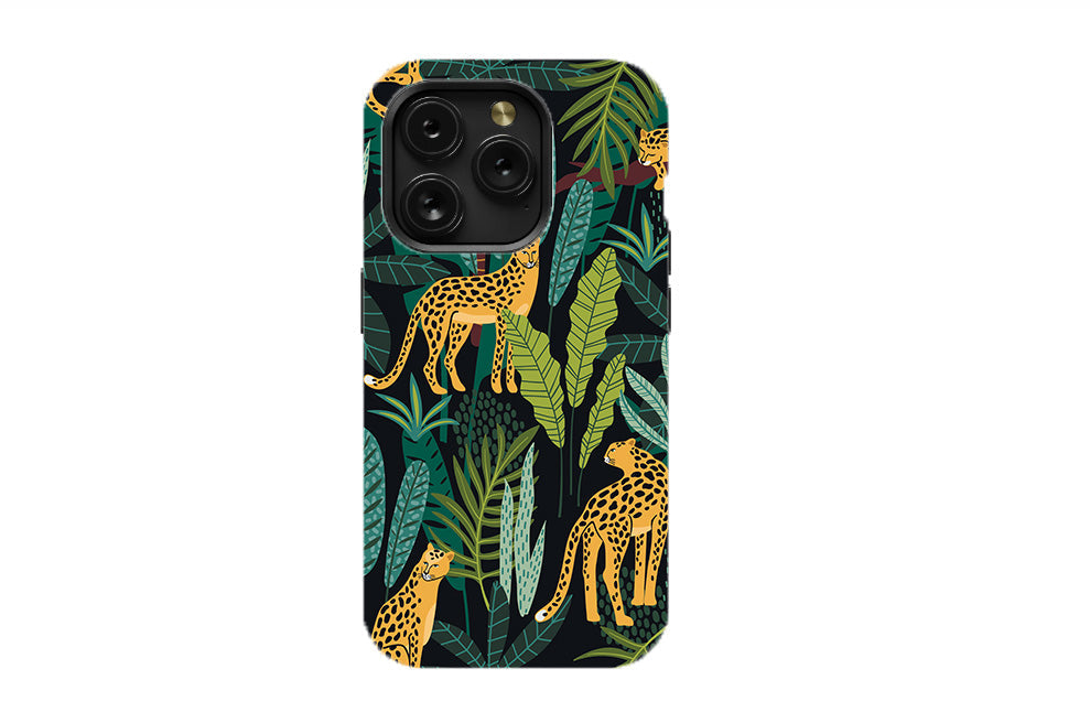 Leopards-Tropical Leaves Phone Case