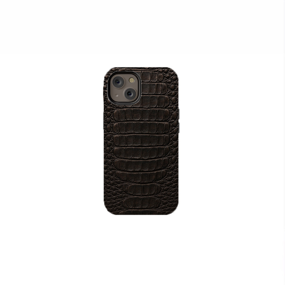 Crocodile Skin Texture - Black  Phone Case