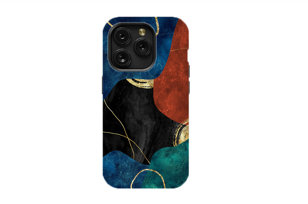 Multicolor Golden Veins Marble Phone Case