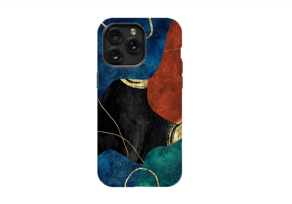 Multicolor Golden Veins Marble Phone Case