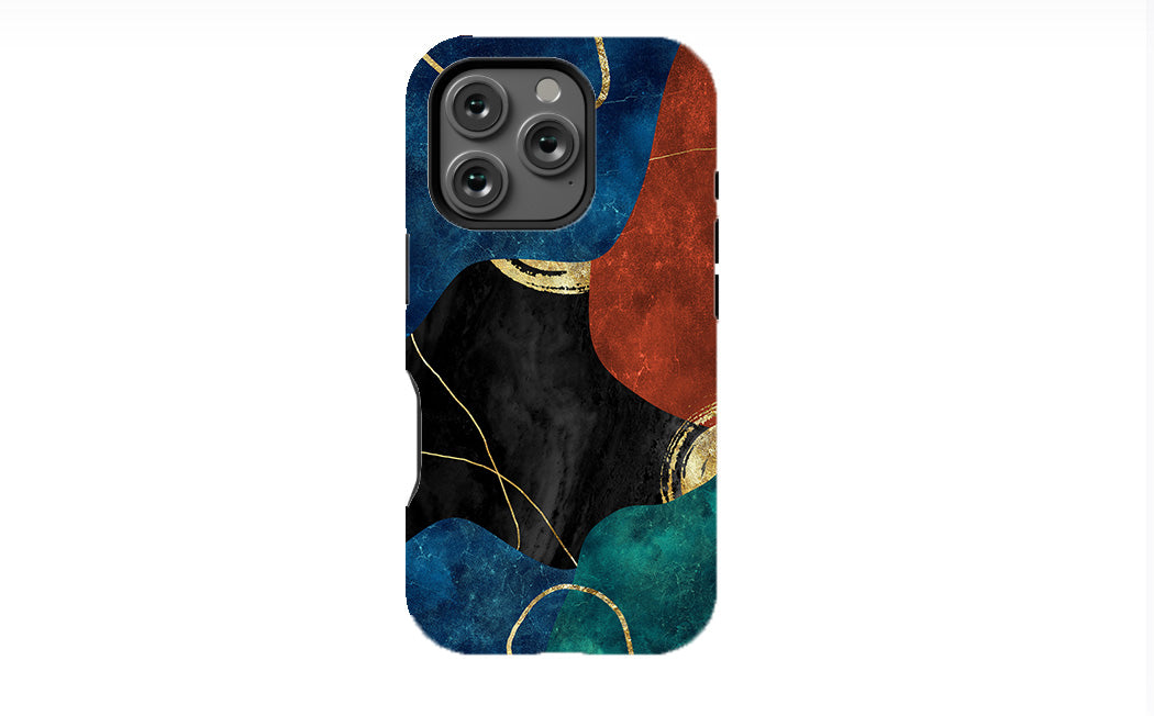 Multicolor Golden Veins Marble Phone Case