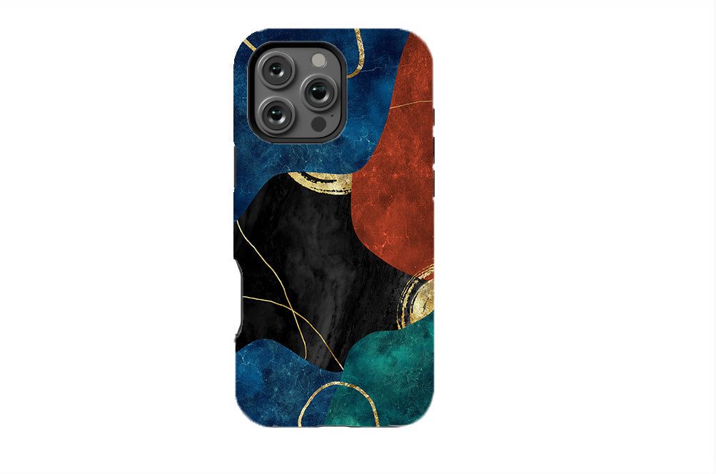 Multicolor Golden Veins Marble Phone Case