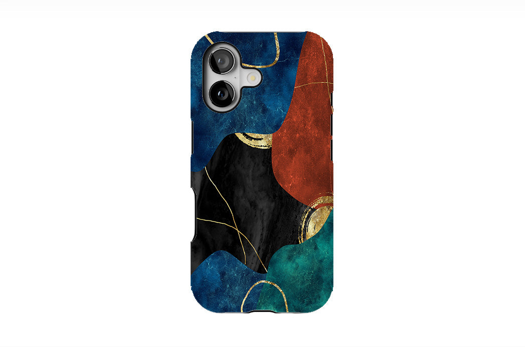 Multicolor Golden Veins Marble Phone Case