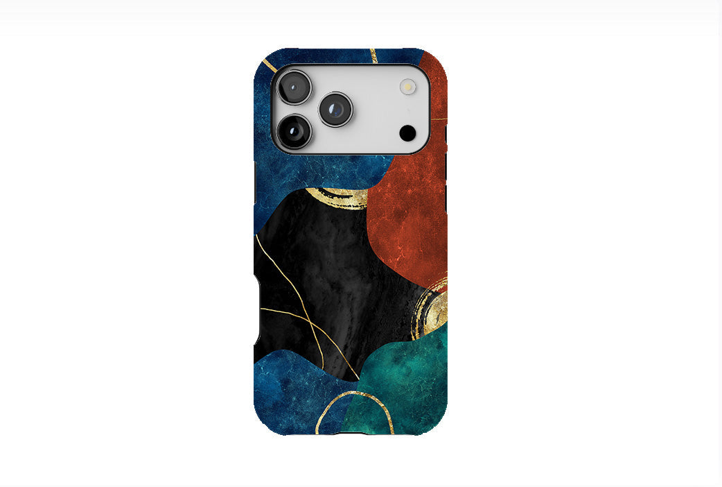 Multicolor Golden Veins Marble Phone Case