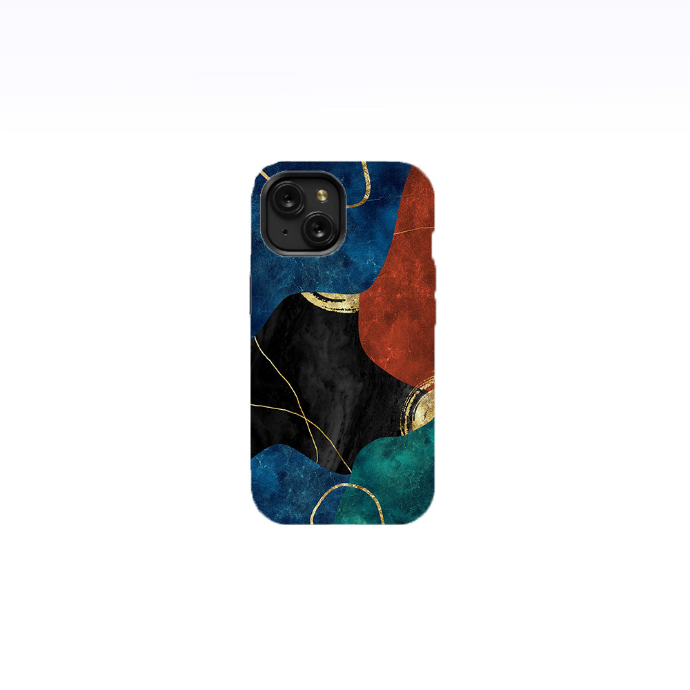 Multicolor Golden Veins Marble Phone Case