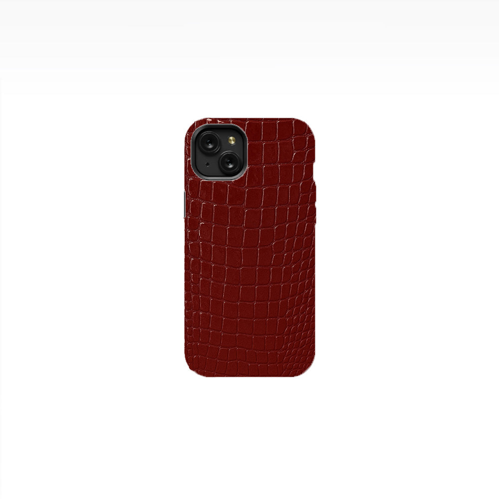Crocodile Skin Texture - Burgundy Phone Case