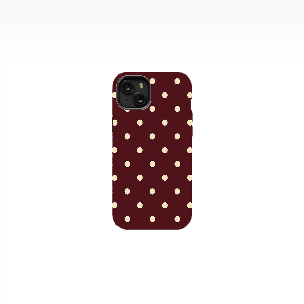 Burgundy Ivory Polka Dots Phone Case