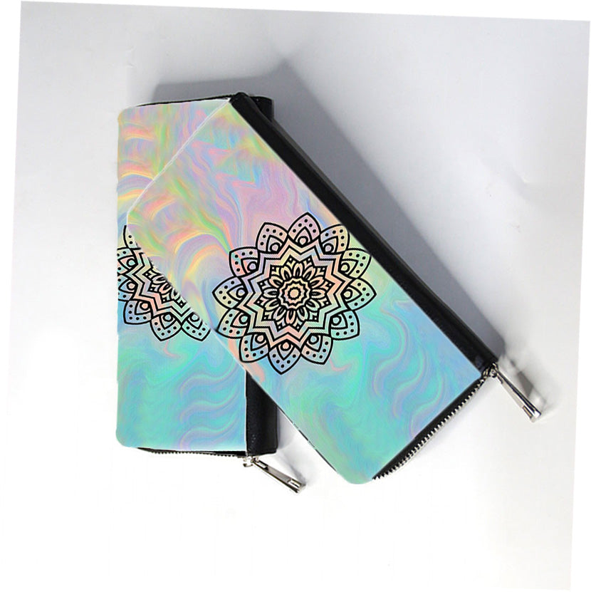Flow Mandala Art Zip Wallet