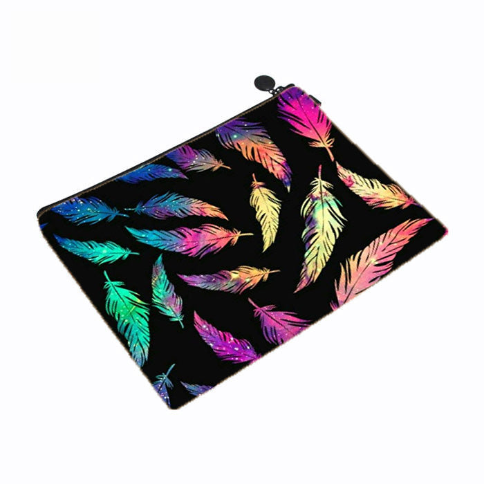 Galaxy Feathers Makeup Bag