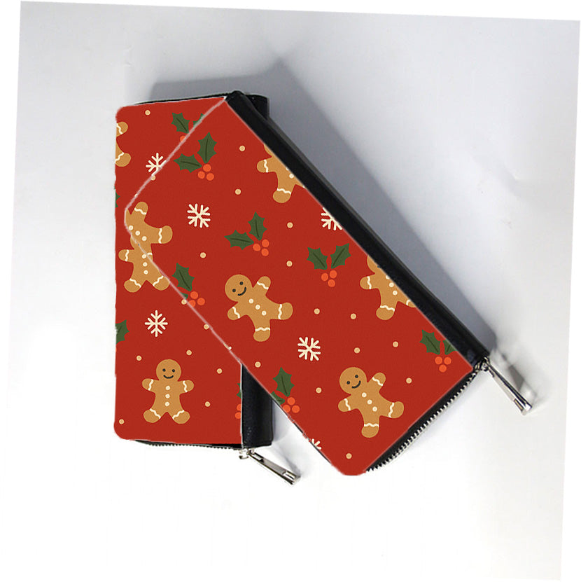 Gingerbread Bliss Pattern Zip Wallet