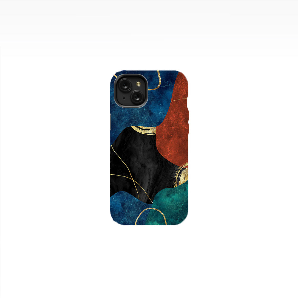 Multicolor Golden Veins Marble Phone Case