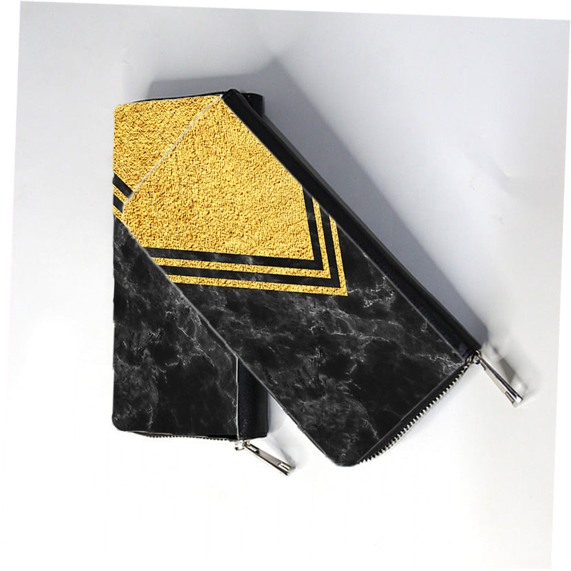 Golden Marble Zip Wallet