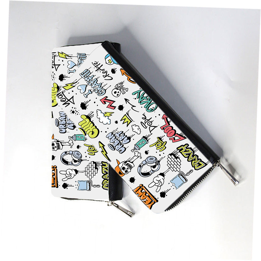 Graffiti Cartoons Doodles Zip Wallet