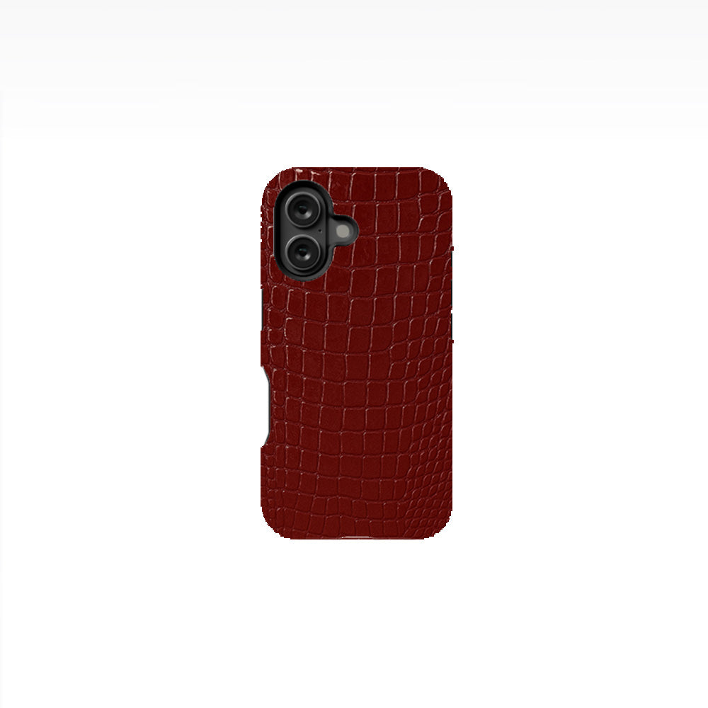 Crocodile Skin Texture - Burgundy Phone Case
