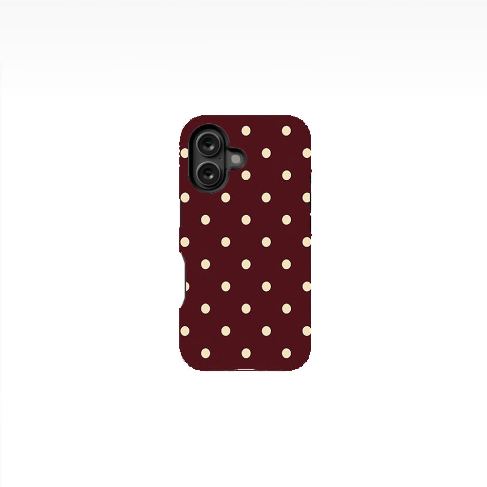 Burgundy Ivory Polka Dots Phone Case