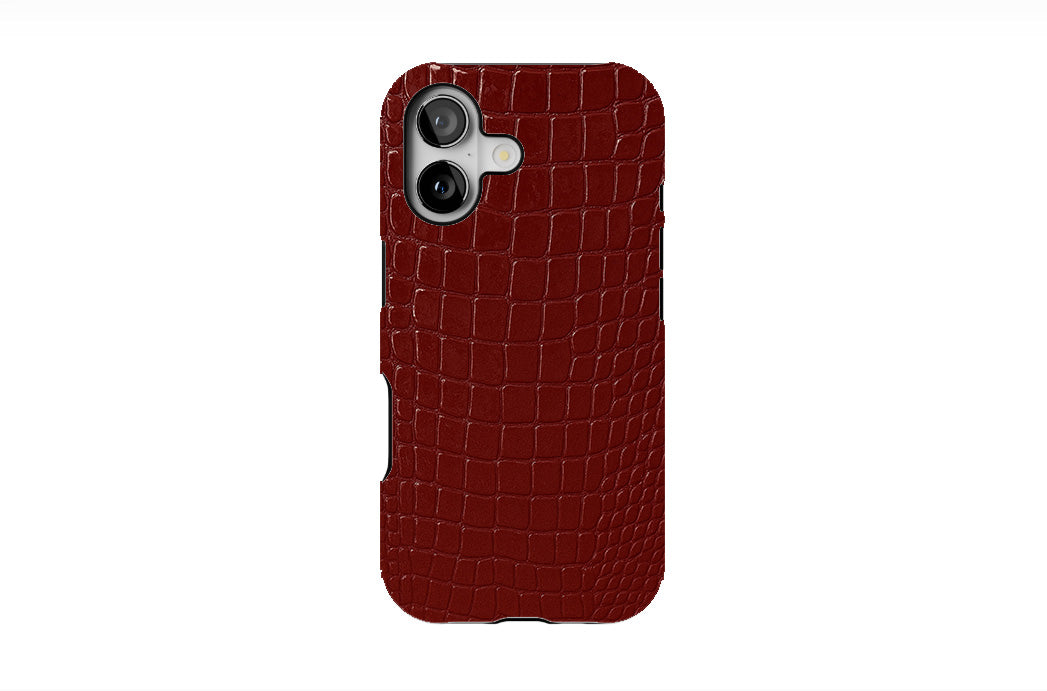Crocodile Skin Texture - Burgundy Phone Case