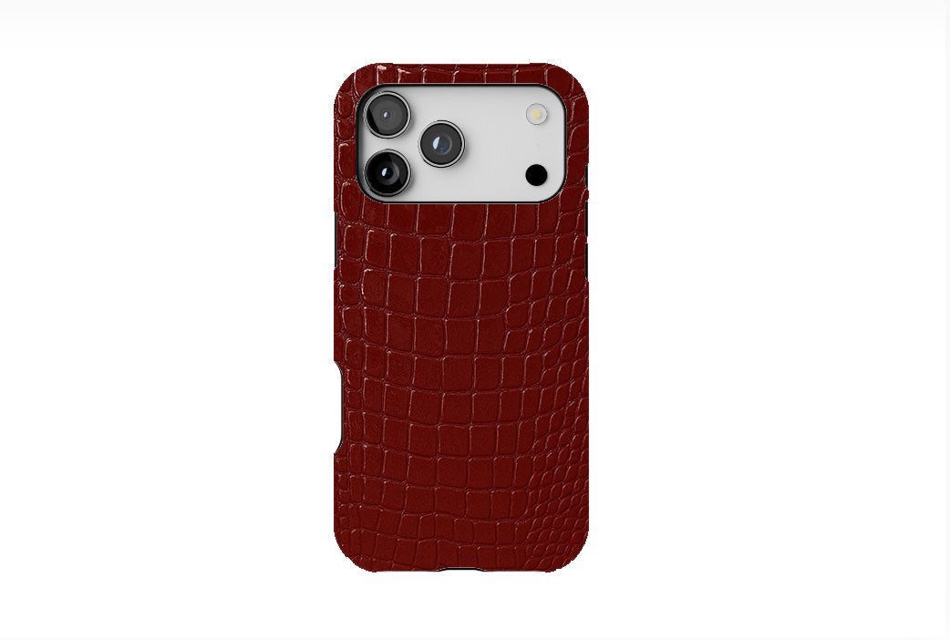 Crocodile Skin Texture - Burgundy Phone Case