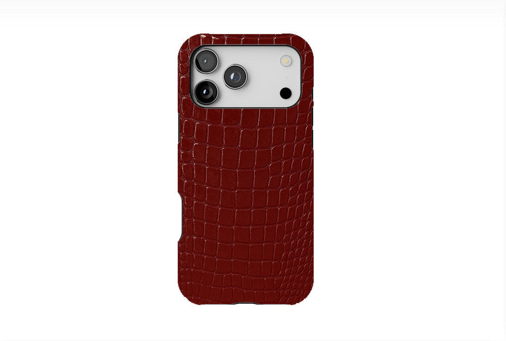 Crocodile Skin Printed Design - Burgundy Phone Case