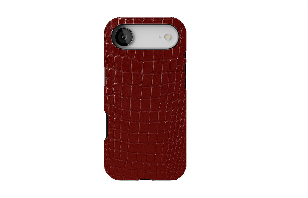 Crocodile Skin Texture - Burgundy Phone Case