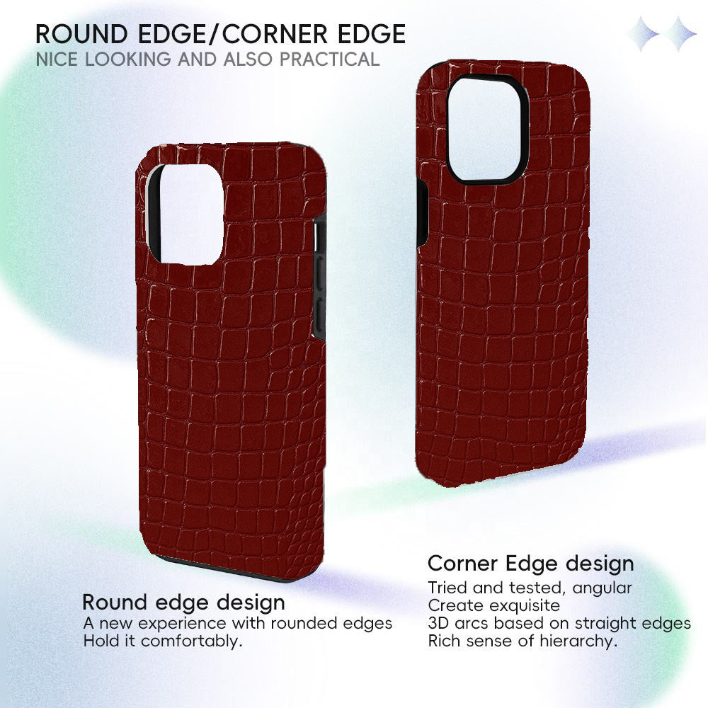 Crocodile Skin Printed Design - Burgundy