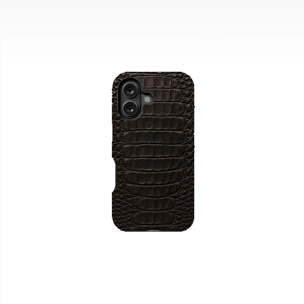 Crocodile Skin Texture - Black  Phone Case