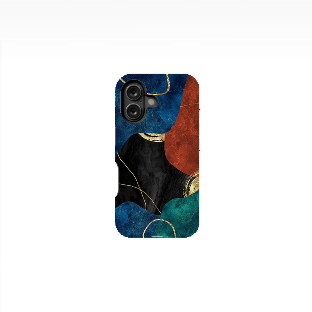 Multicolor Golden Veins Marble Phone Case