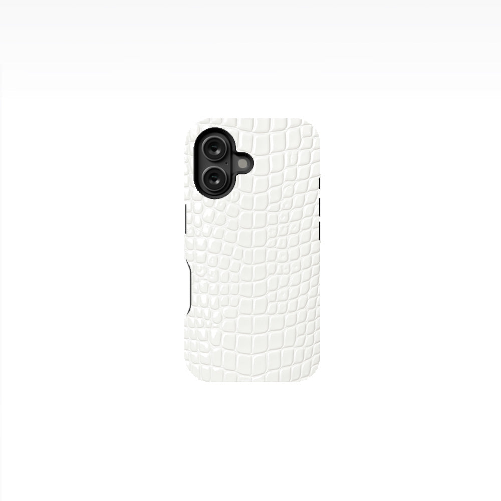 White Crocodile Leather Phone Case