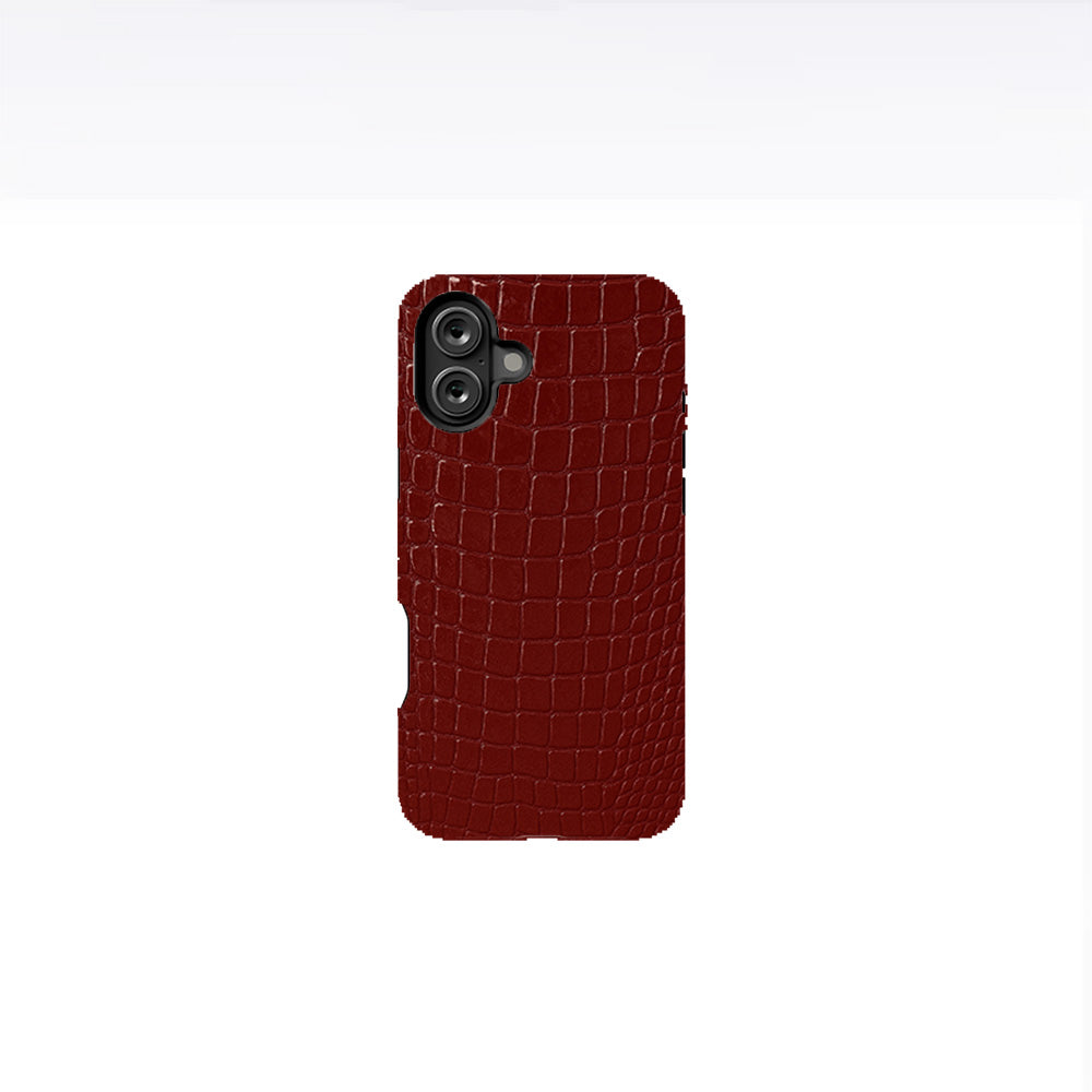 Crocodile Skin Texture - Burgundy Phone Case