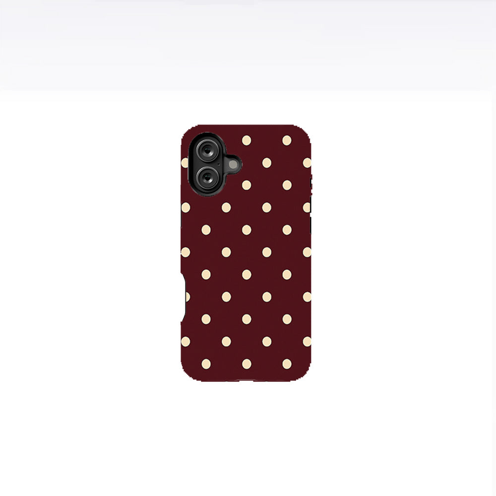 Burgundy Ivory Polka Dots Phone Case