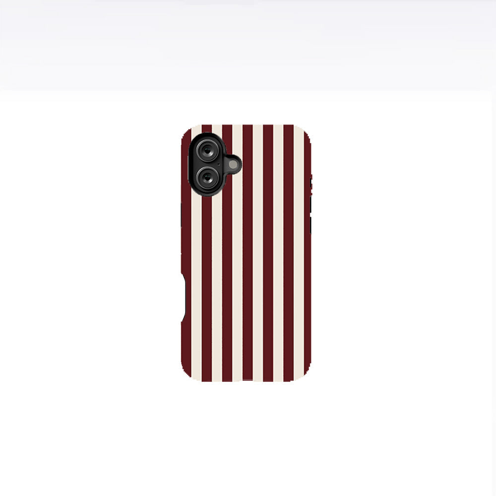 Burgundy Silk Stripes Phone Case