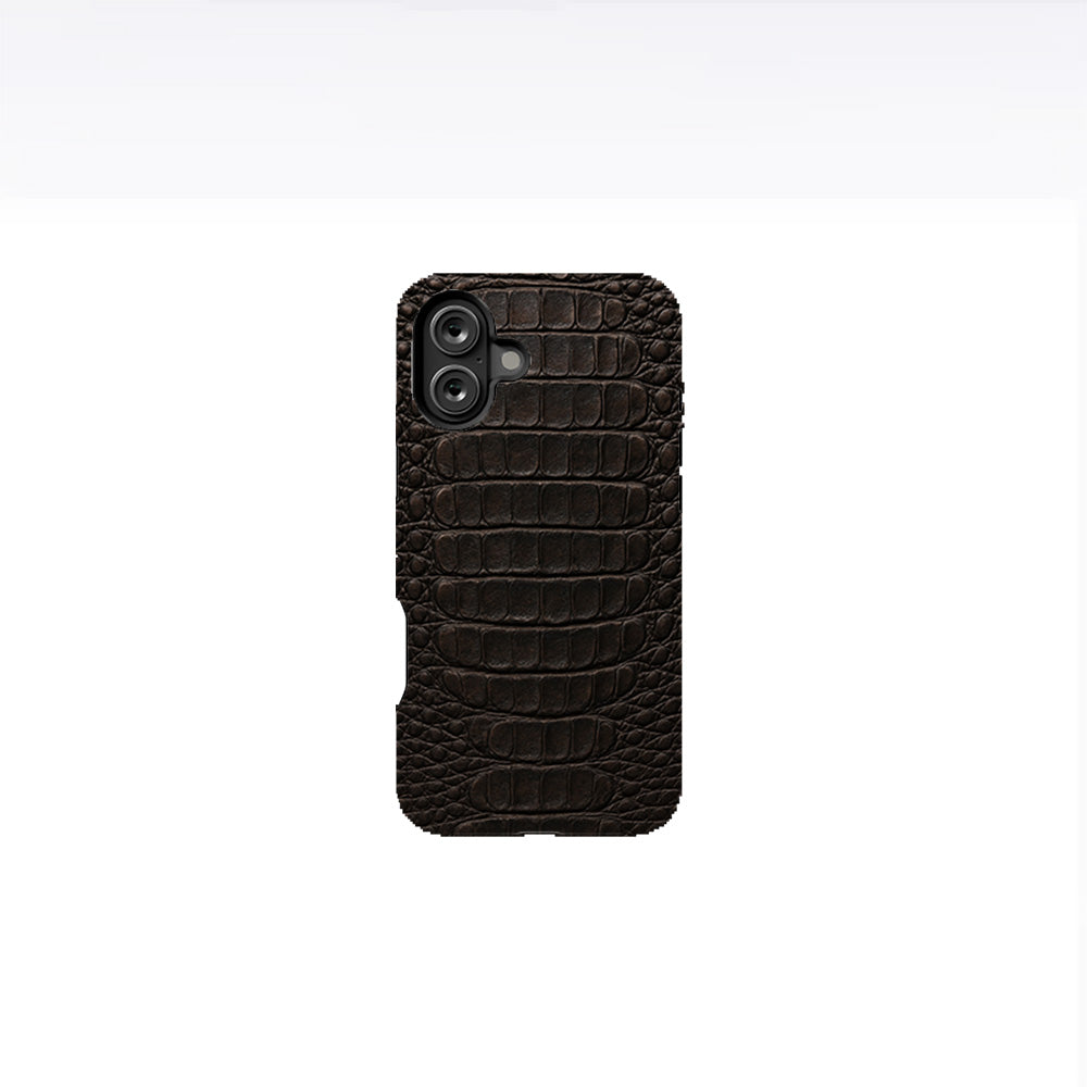 Crocodile Skin Texture - Black  Phone Case