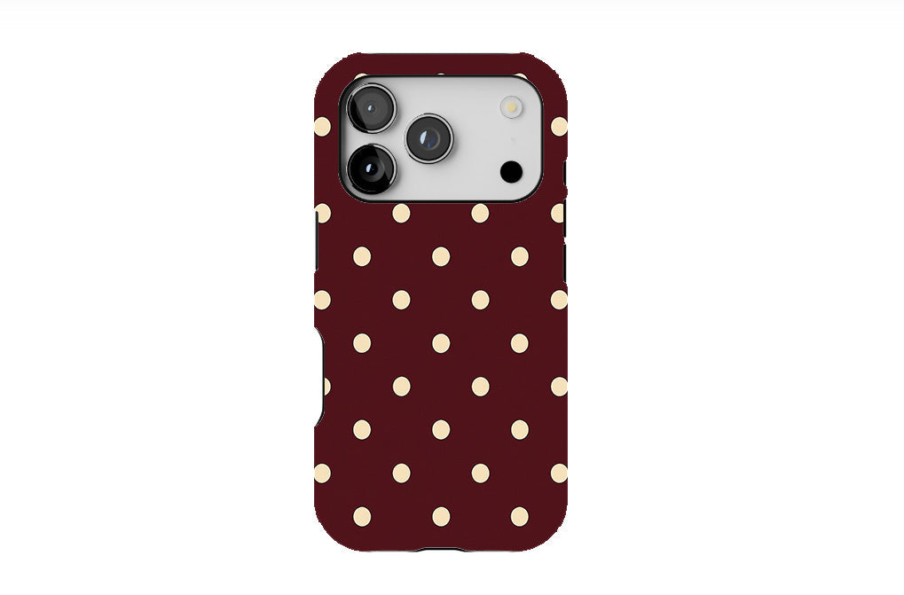 Burgundy Ivory Polka Dots Phone Case